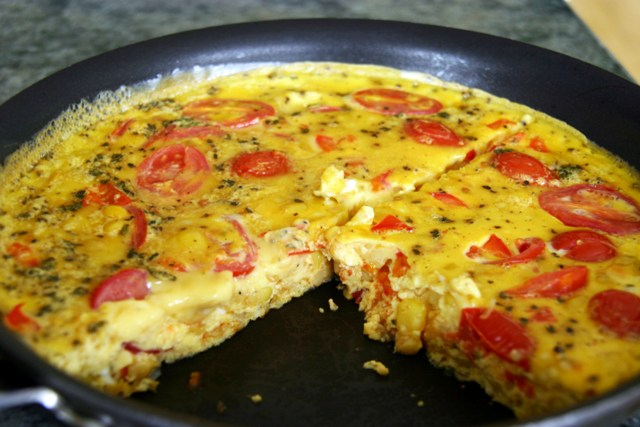 Fritatta sliced