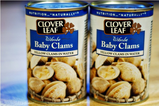 Cans of baby clams