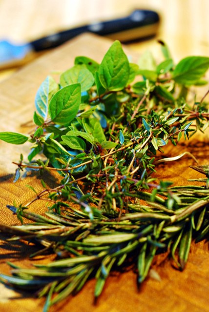 Fresh herbs for stew