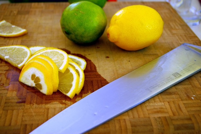 Sliced lemons and limes