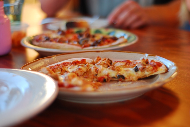 Seafood pizza at Merridale Cidery