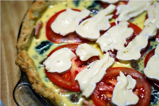 Filling the fully loaded quiche