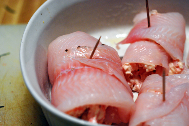 Shrimp Stuffed Sole Fillets