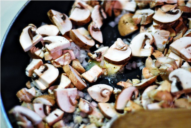 Sautéeing veg for quiche