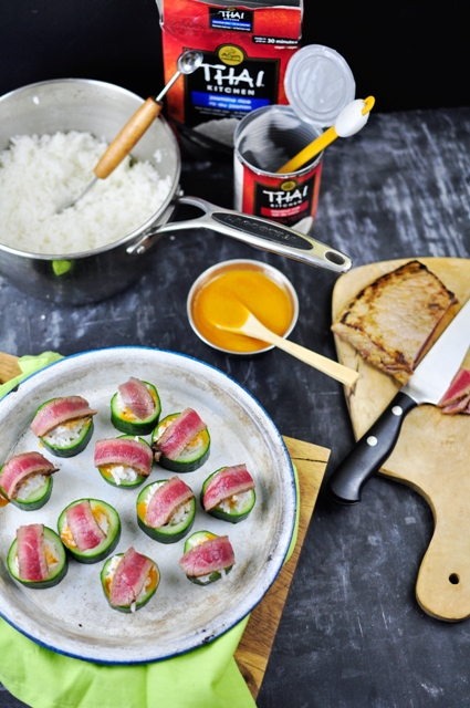 Seared Coconut Curry Beef Cucumber Cups