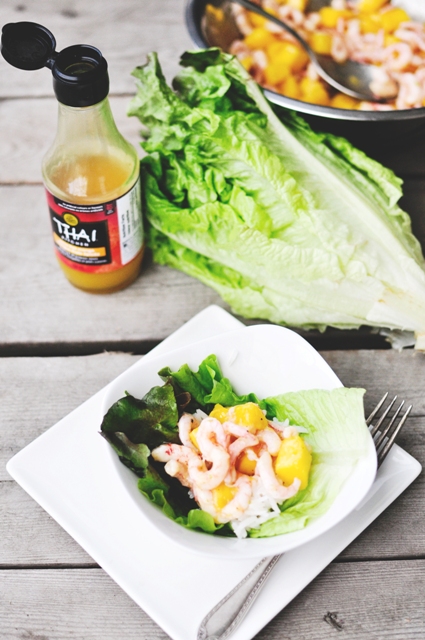 Mango Shrimp Spicy Lettuce Rice Cups