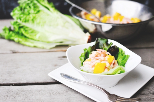 Mango Shrimp Spicy Lettuce Rice Cups